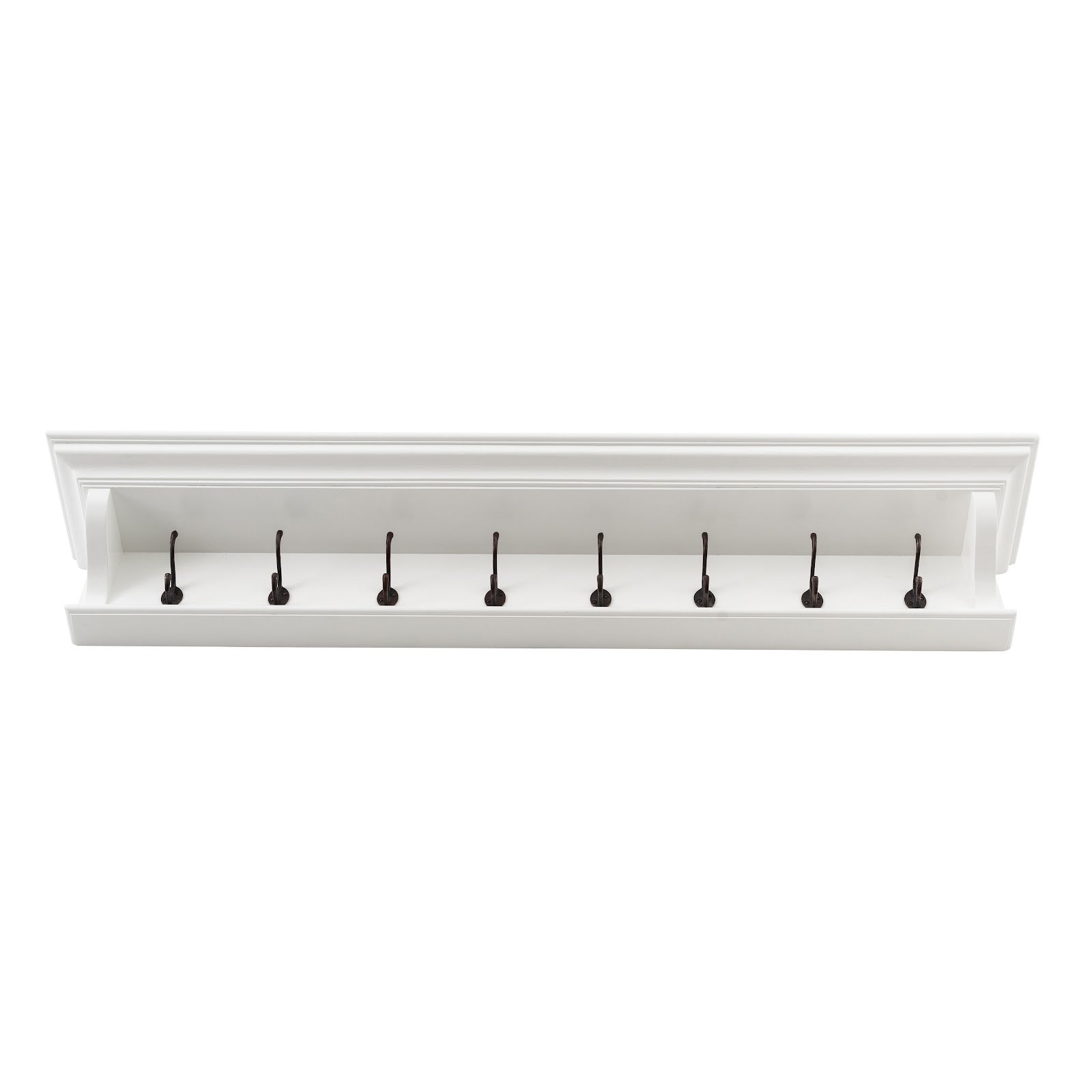 Wall-Mounted 8 Hooks Coat Rack White