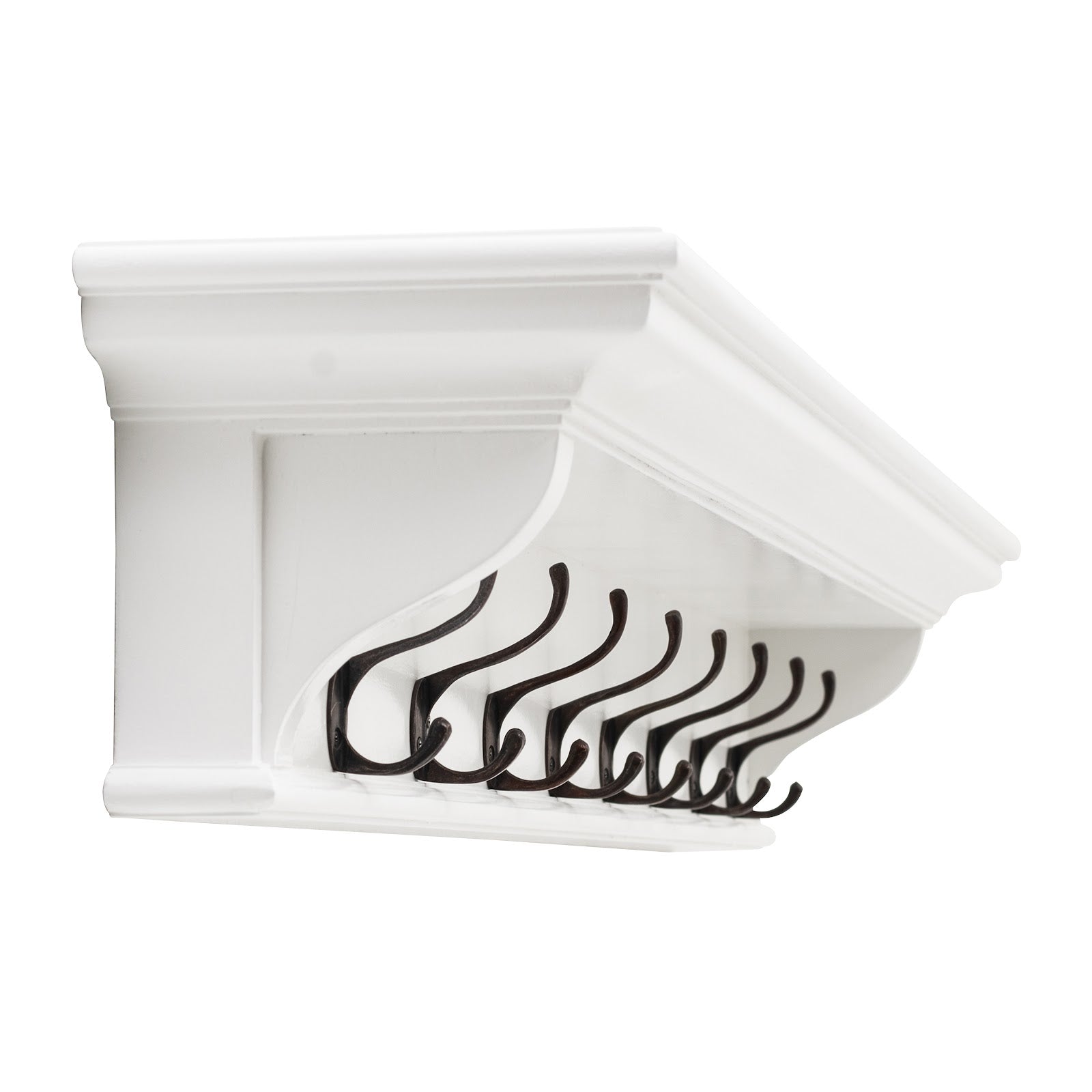 Wall-Mounted 8 Hooks Coat Rack White