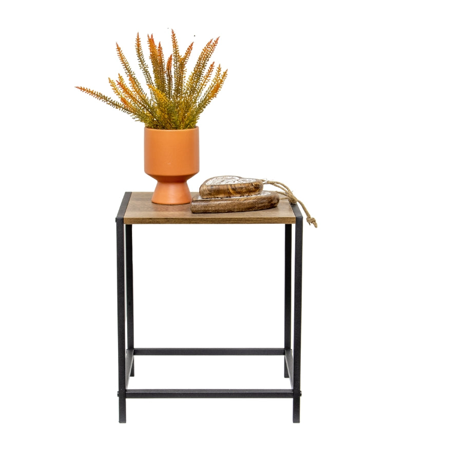 Walnut-finish Potplant Side Table 37cms