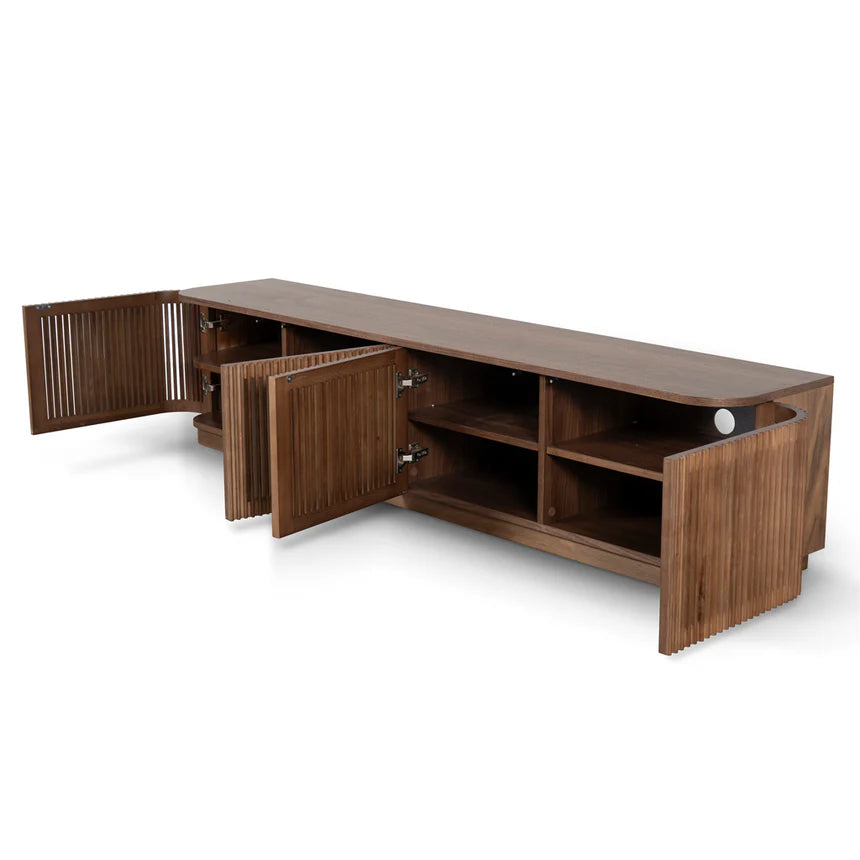 Warm Walnut Wood TV Entertainment Unit - 200cms