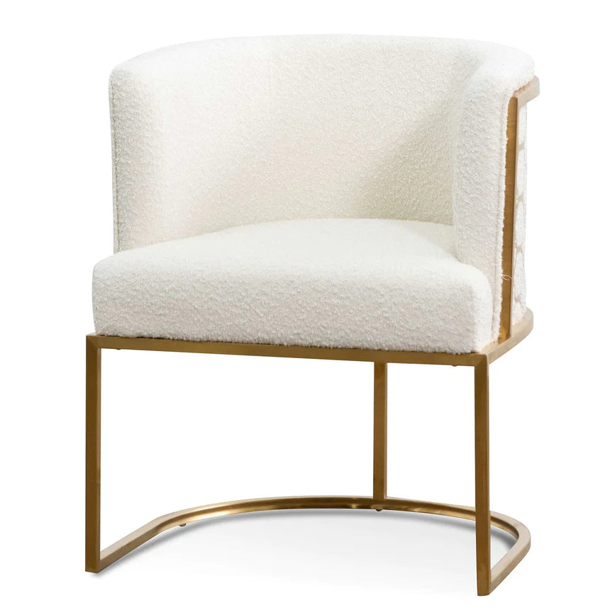 Web Structured Luxurious Lounge Chair - White