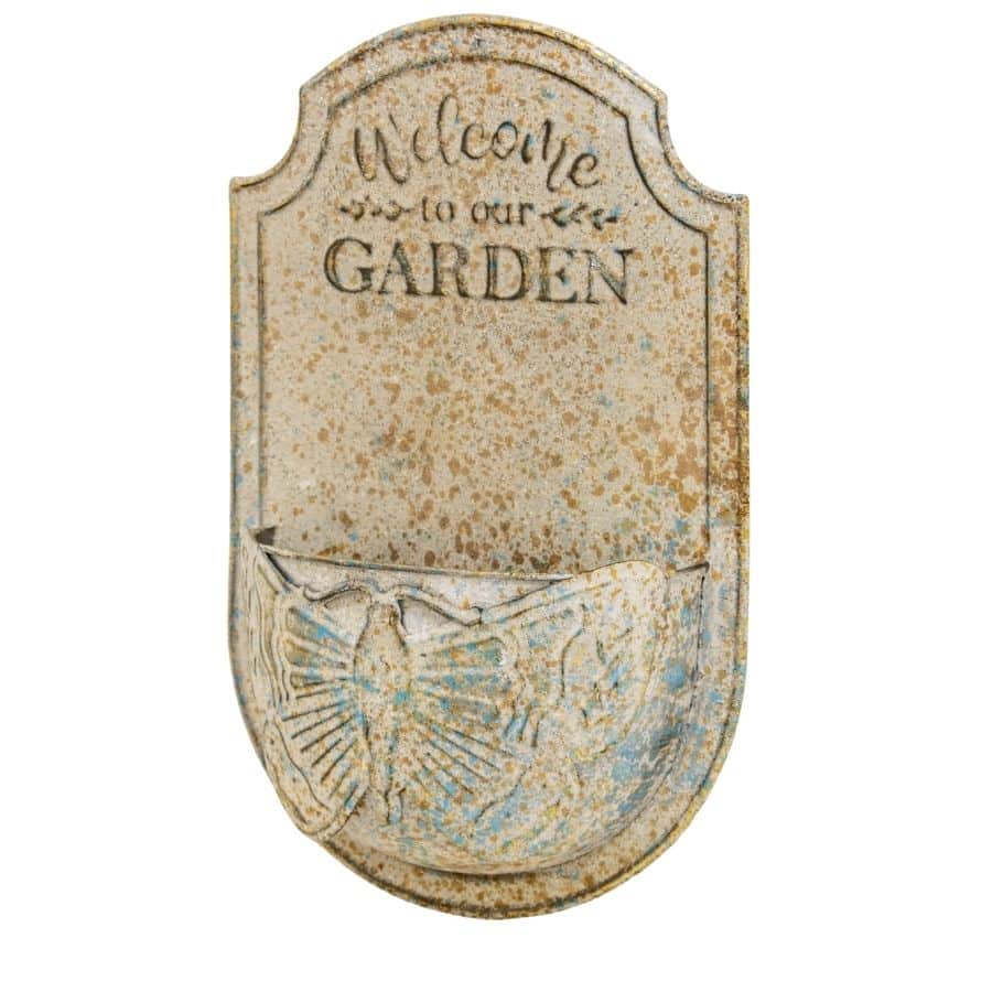 "Welcome to Our Garden" Butterfly Wall Planter