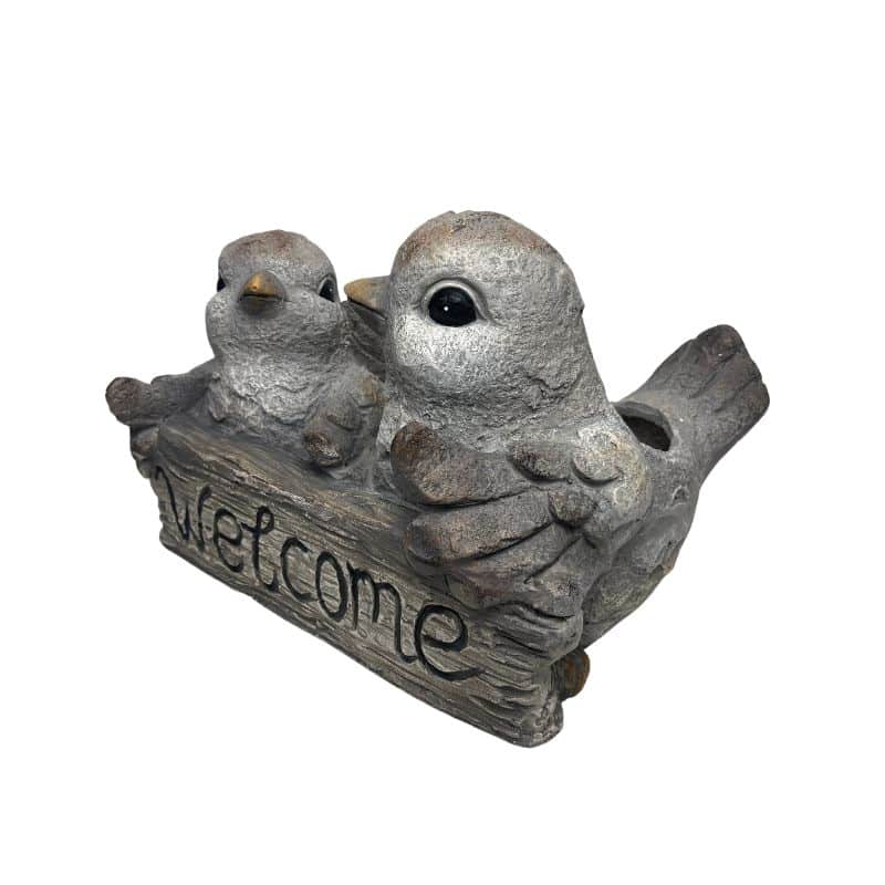 Welcome 2 Birds Planter Garden Decor