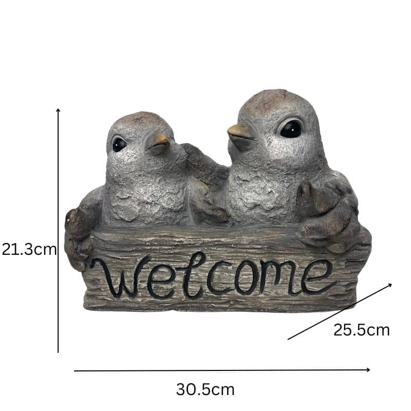 Welcome 2 Birds Planter Garden Decor