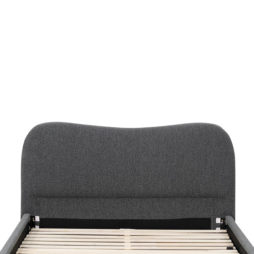 Whisper-Soft Bed Frame - Charcoal Boucle (Queen)