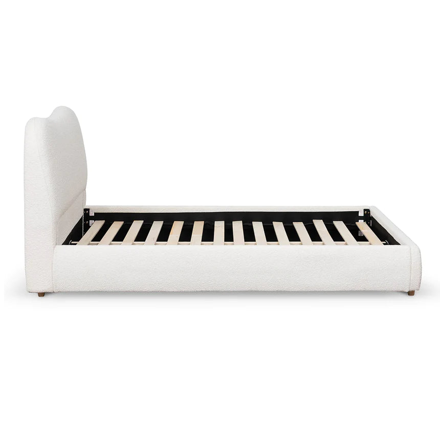 Whisper-Soft Bed Frame - Cream White (Queen)