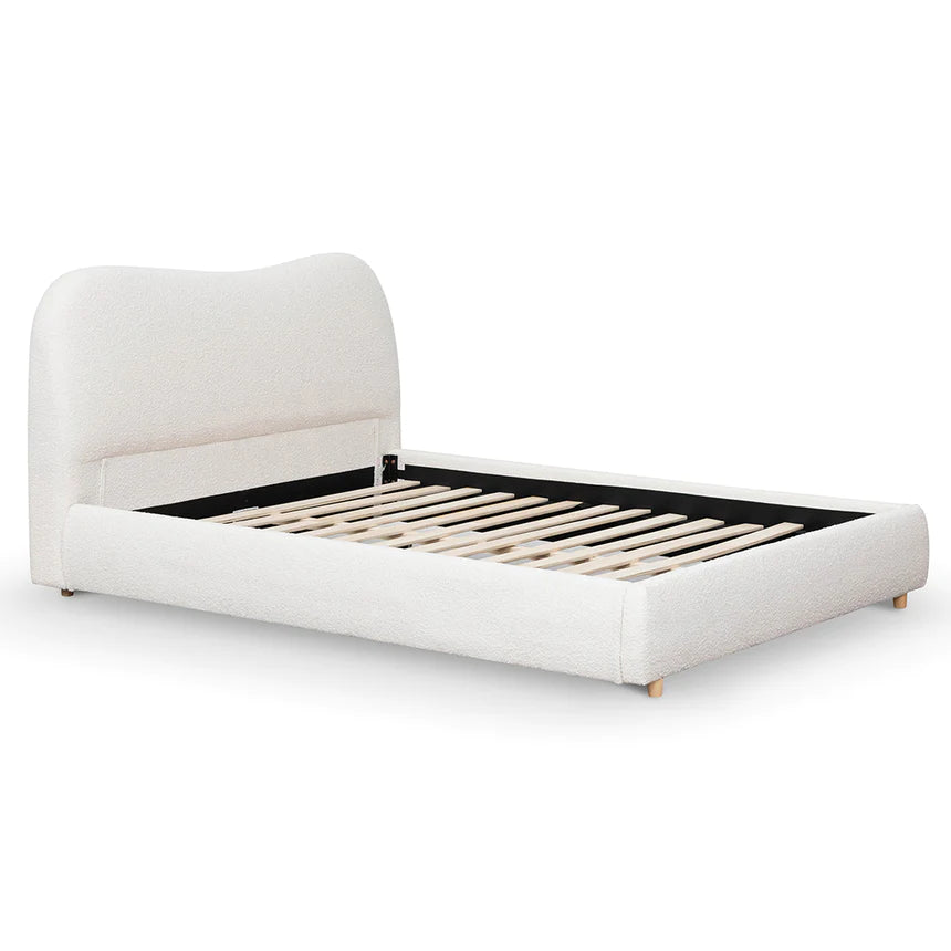 Whisper-Soft Bed Frame - Cream White (Queen)