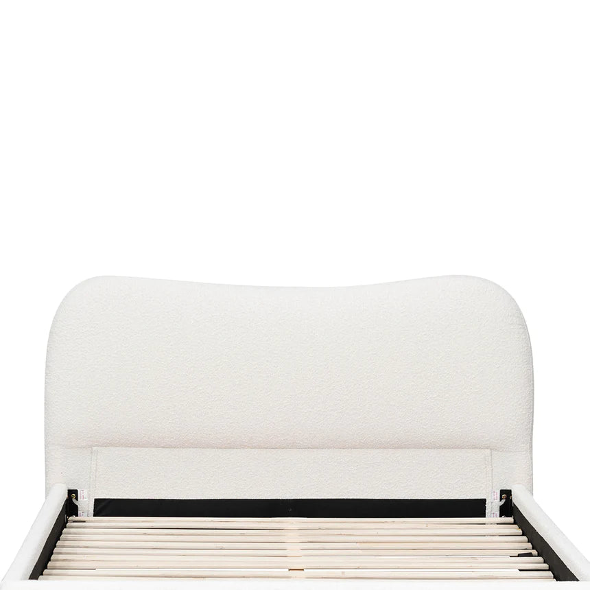 Whisper-Soft Bed Frame - Cream White (Queen)