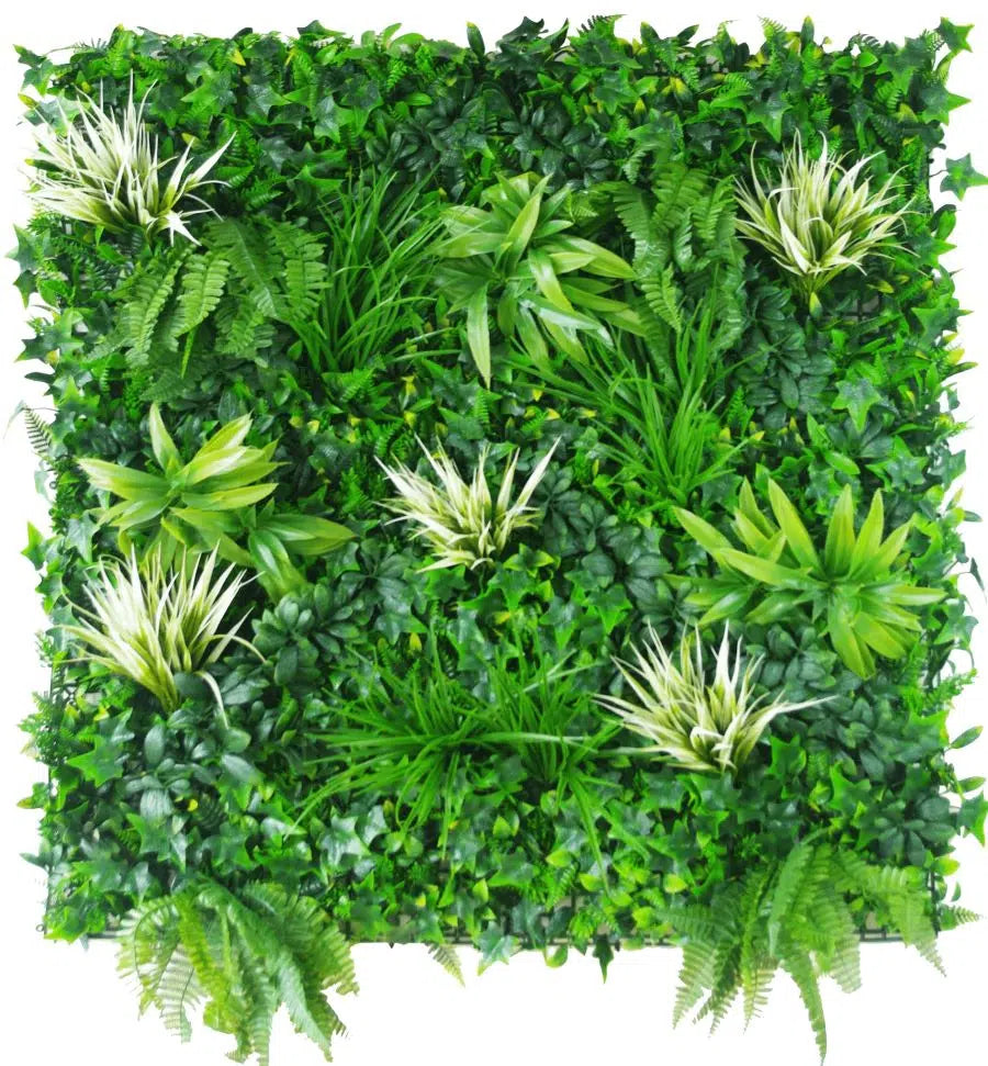 White Grassy UV Resistant Vertical Garden 1m X 1m