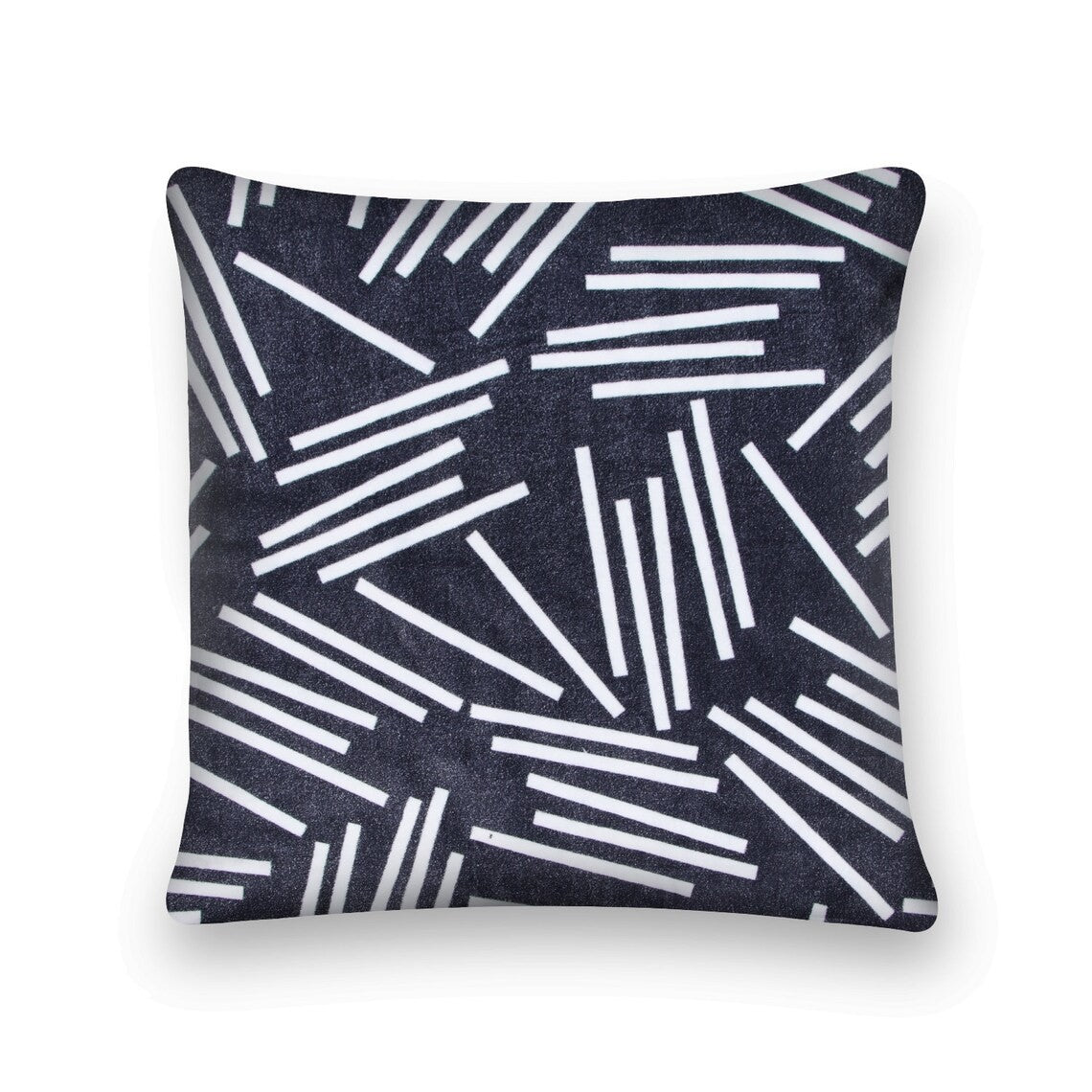 White Pinstripes Printed Cotton Cushion Cover 50 x 50cms