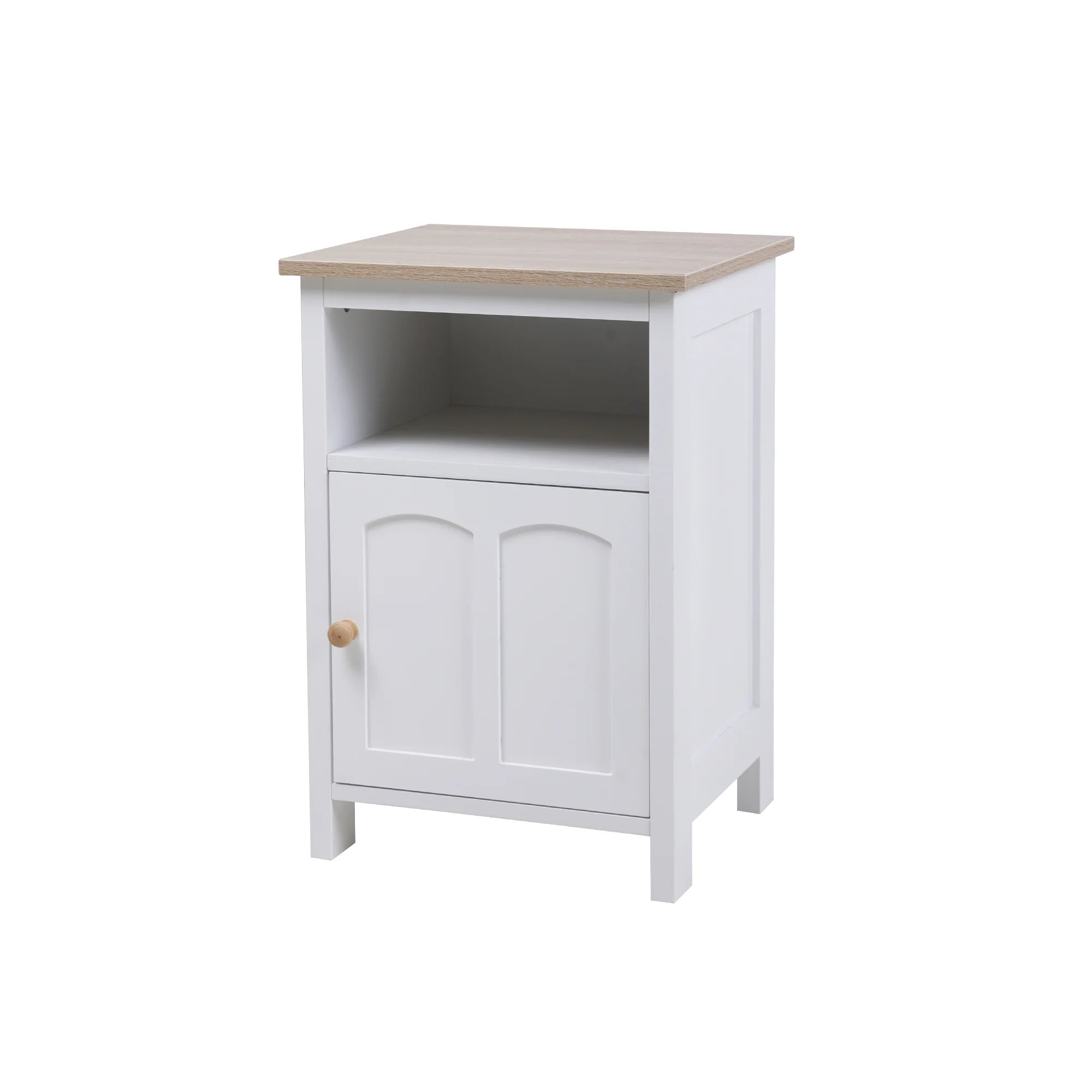 White Side Table for Efficient Storage and Display