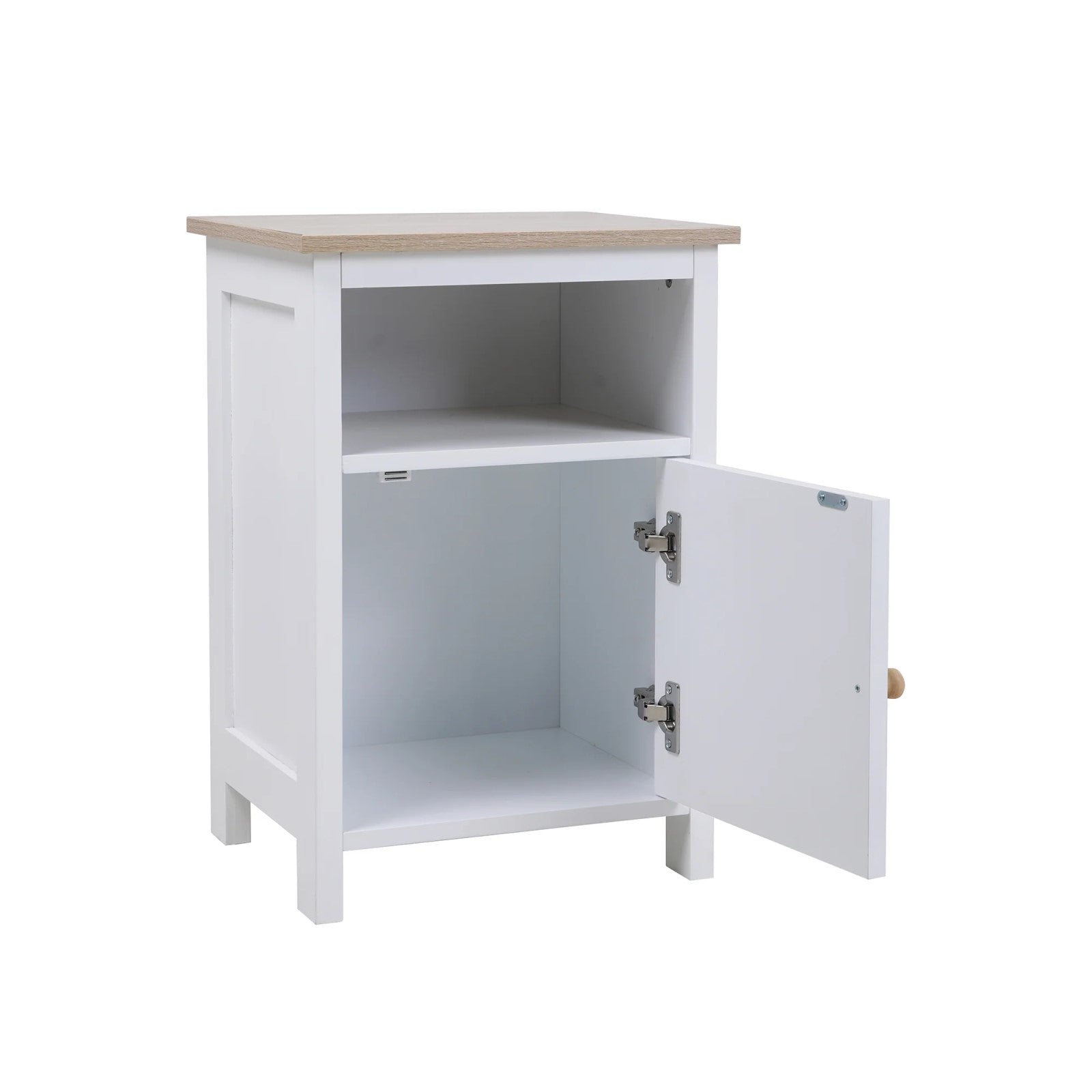 White Side Table for Efficient Storage and Display