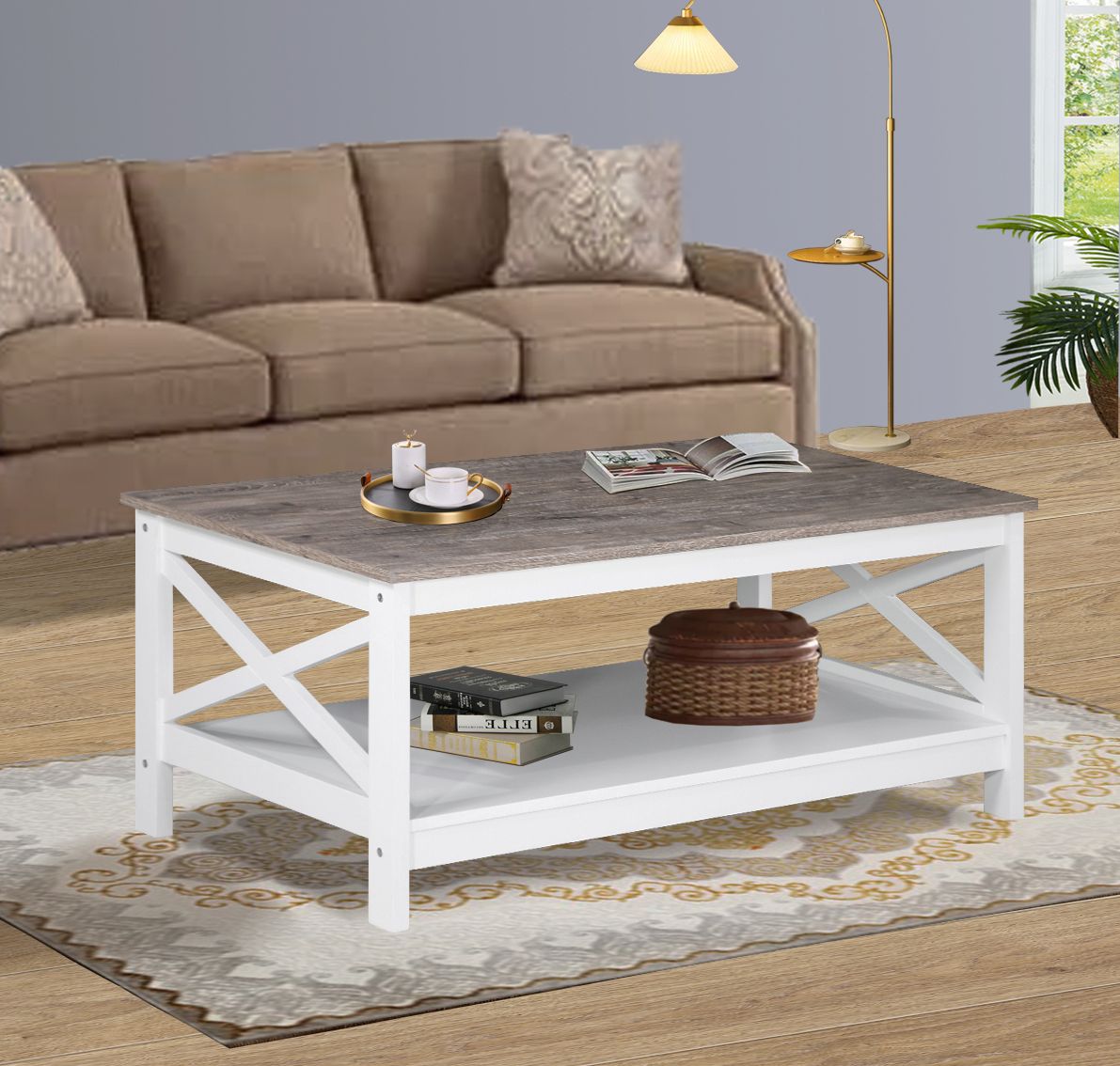 White and Grey Coffee Table for Trendy Living