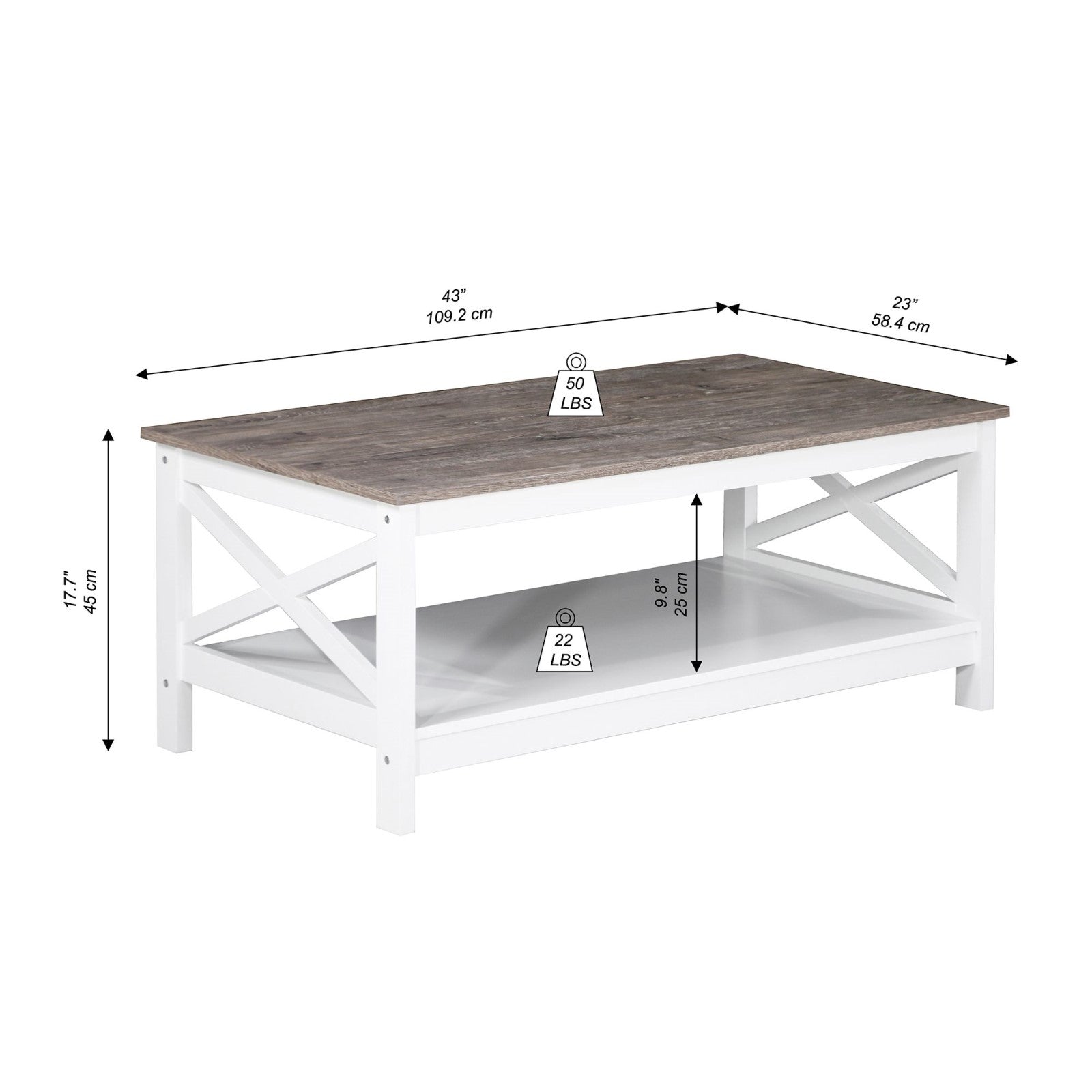 White and Grey Coffee Table for Trendy Living