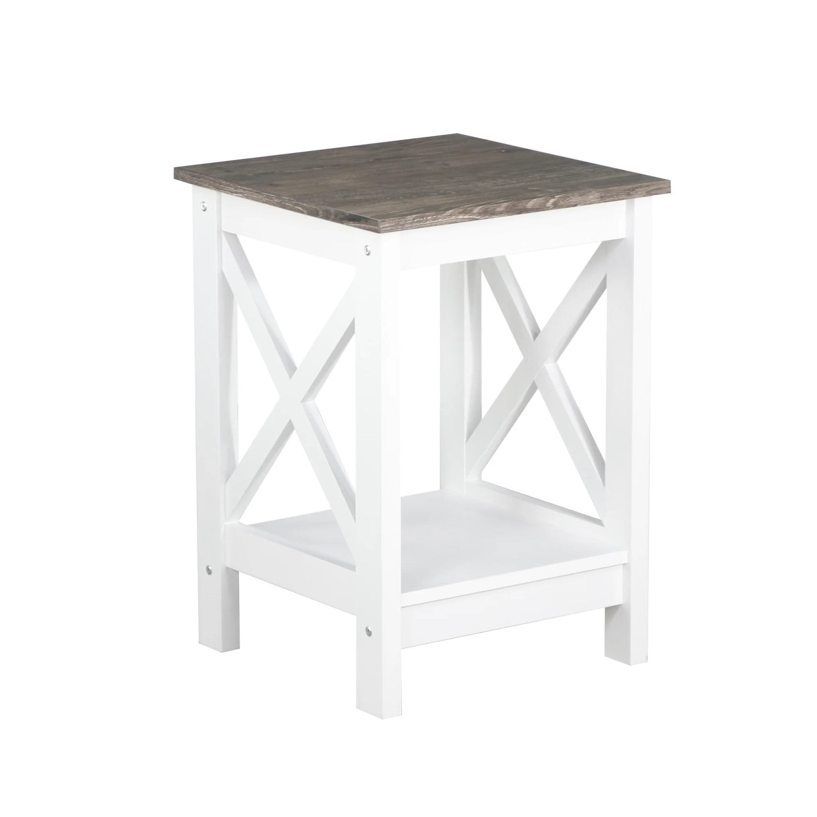 White and Grey Side Table for Trendy Living