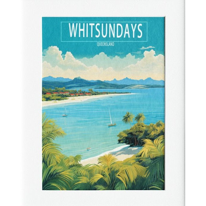 Whitsundays Mounted Print Wall Decor - 40x50cms