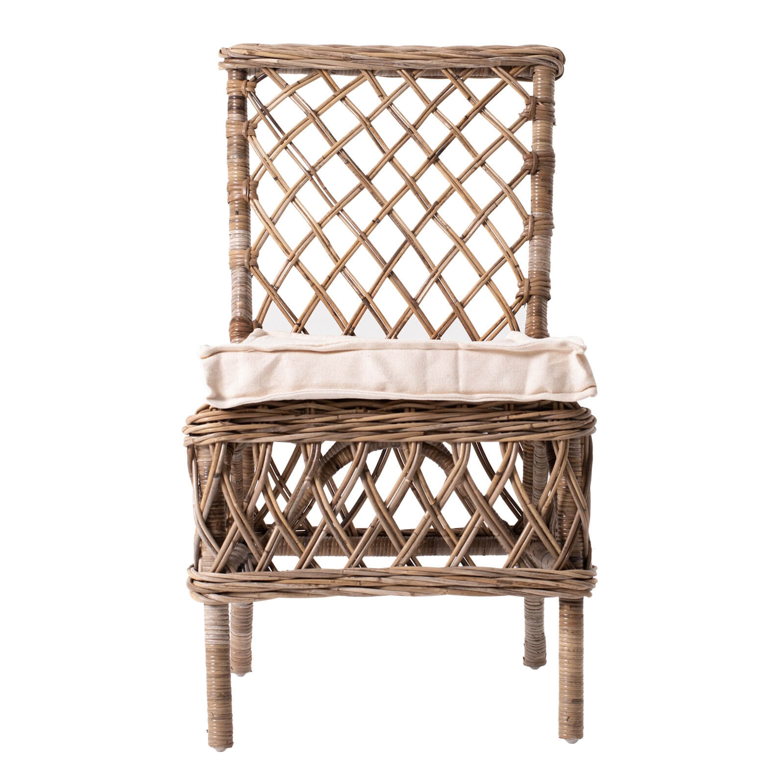 Wicker Haven Rattan Dining Armless Chair (Set of 2)