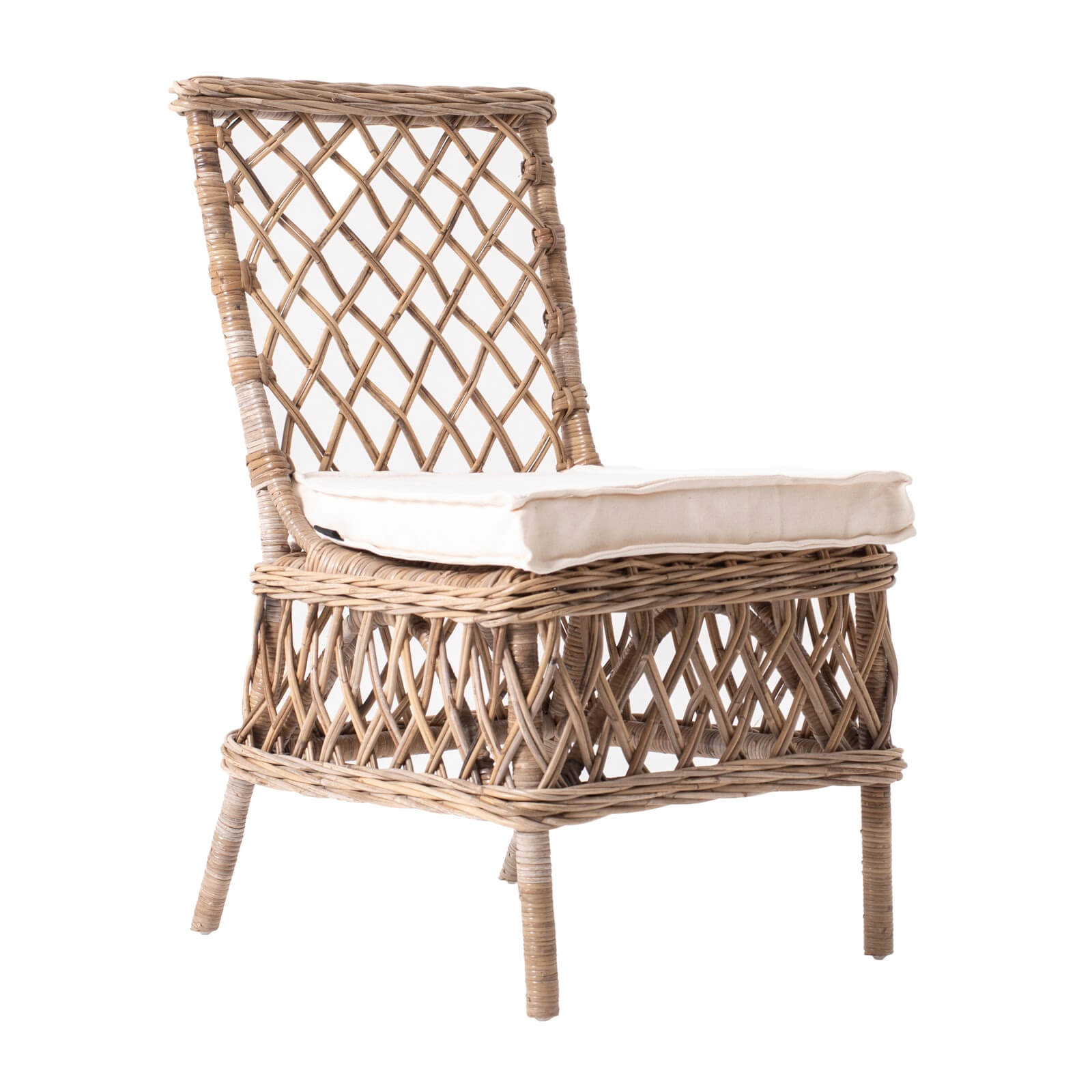 Wicker Haven Rattan Dining Armless Chair (Set of 2)