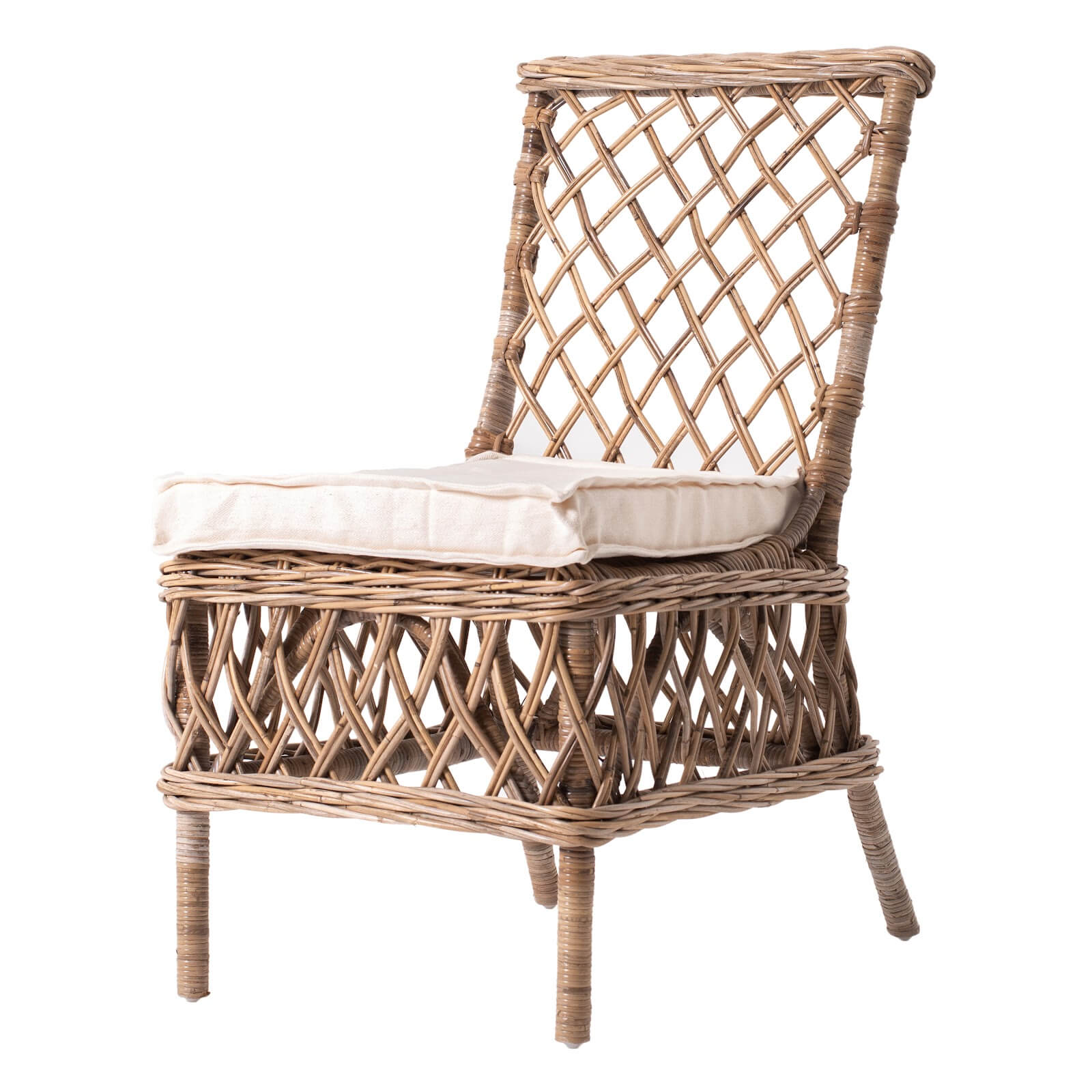 Wicker Haven Rattan Dining Armless Chair (Set of 2)