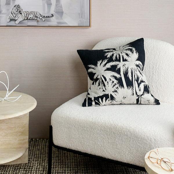 Wild Tropics Midnight Square Linen Cushion - 50x50cms