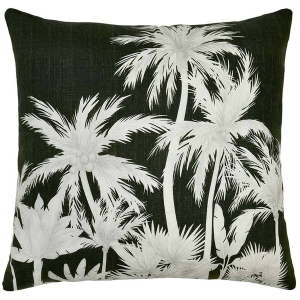 Wild Tropics Olive Square Linen Cushion - 50x50cms