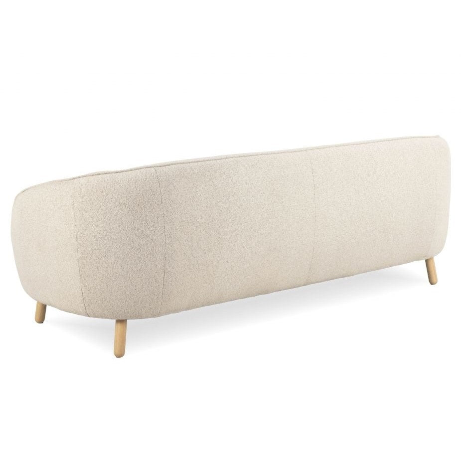 Willow 3 Seat Sofa - Oak - Ivory Cream Fabric