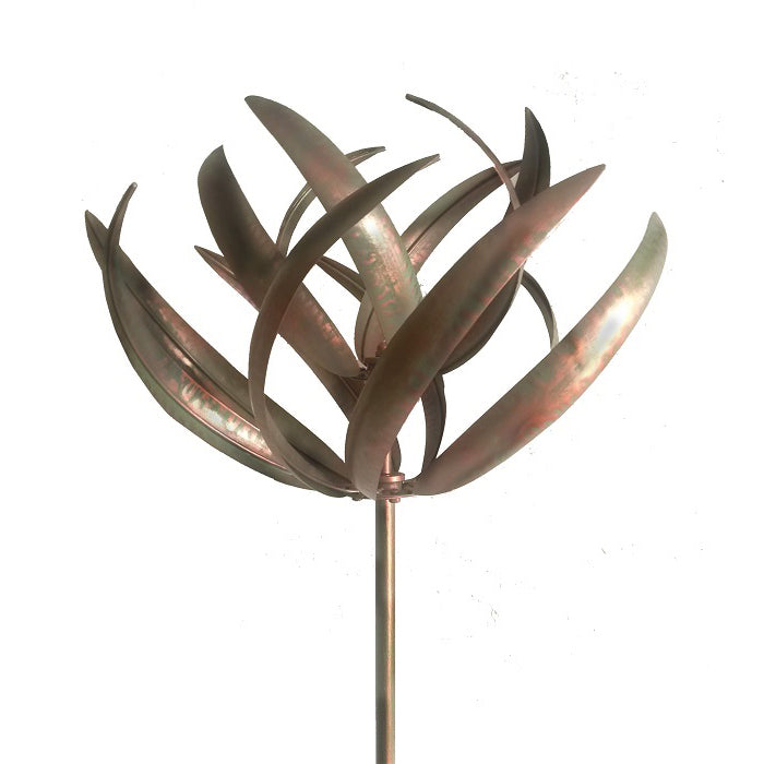 Two Layer Lotus Shape Garden Wind Spinner - Champagne