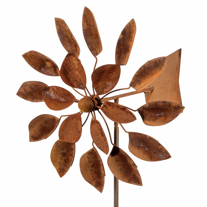 Garden Wind Spinner With Dual Leaf Blades