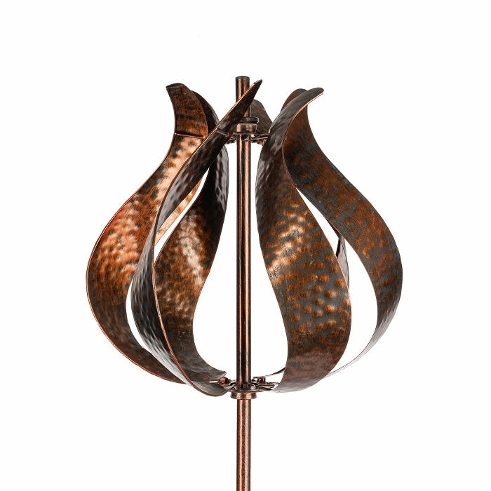 Tulip Shape Garden Wind Spinner - Bronze