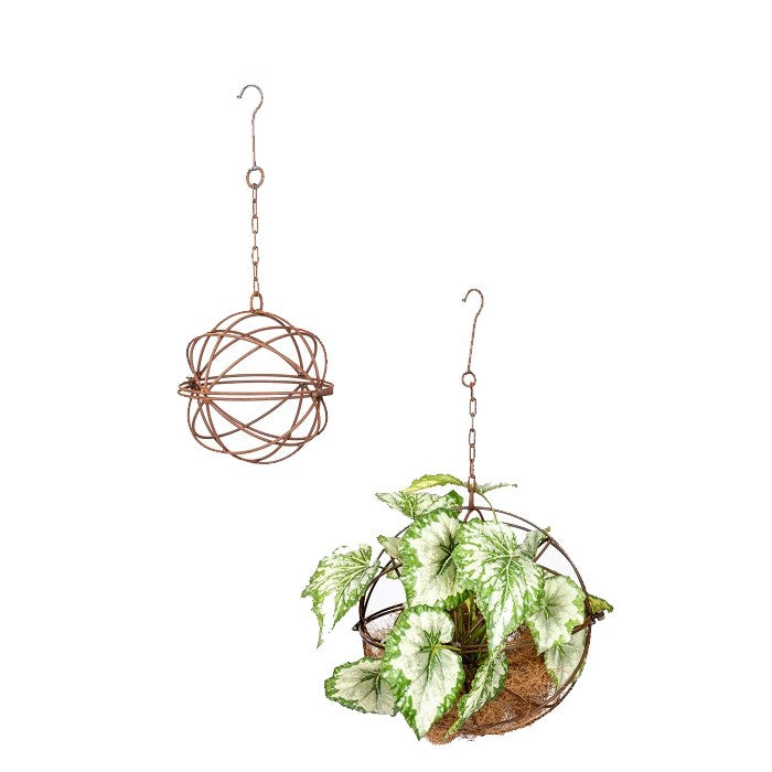 Set of 2 Outdoor Decor Hanging Wire Balls