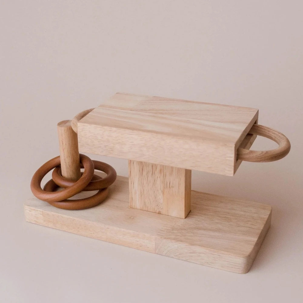 Wood Finish Montessori Rings Activity