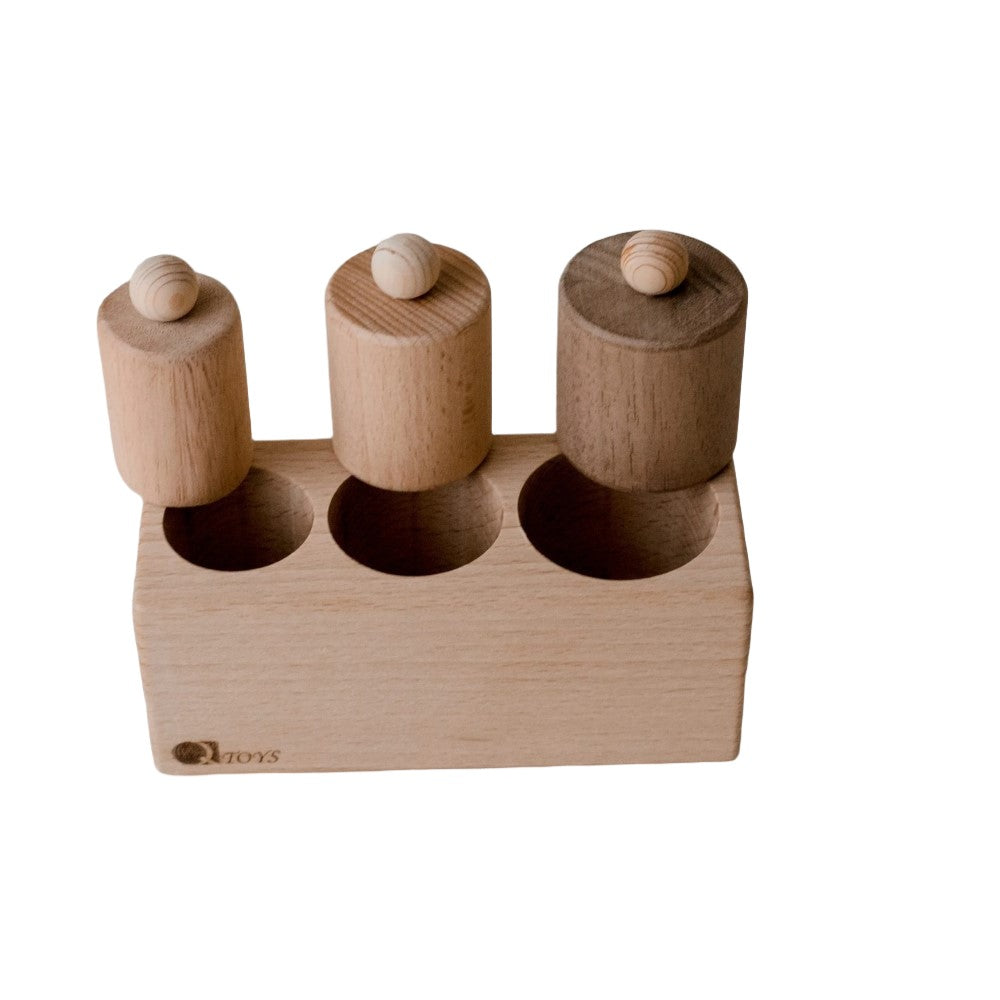 Wooden 3 Cylinder Blocks Learning Toy