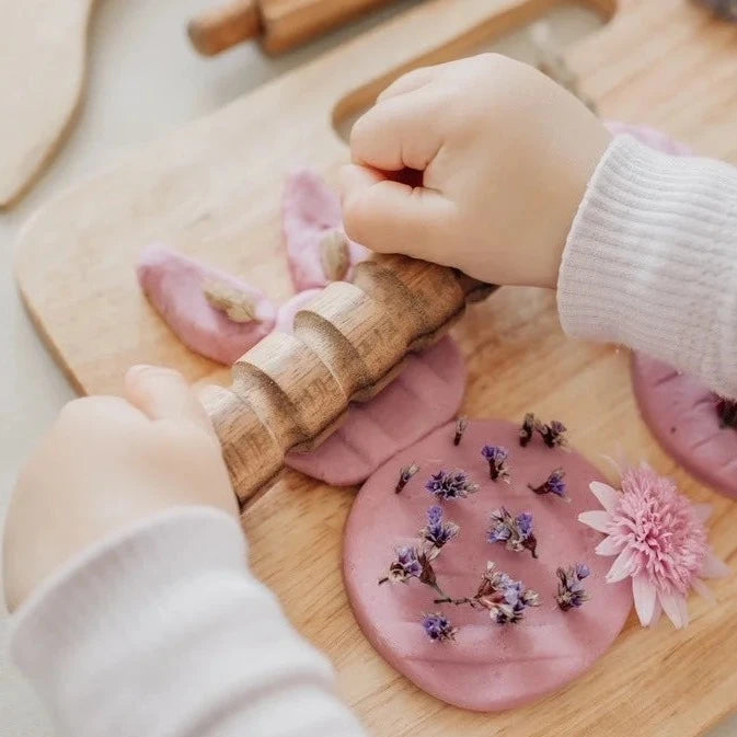 Wooden 9 patterned Playdough Kit