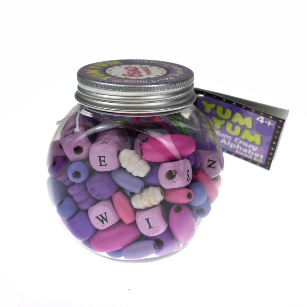 Wooden Alphabet Beads Craft Kit - Purple Plum Crazy