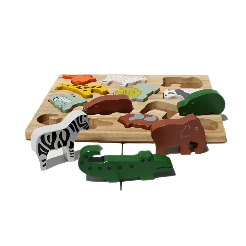 Wooden Animal Play Set and Puzzle