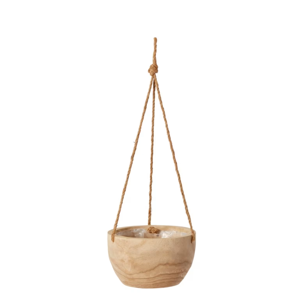 Wooden Argus Hanging Bowl Plant Pot - Available in 2 Sizes