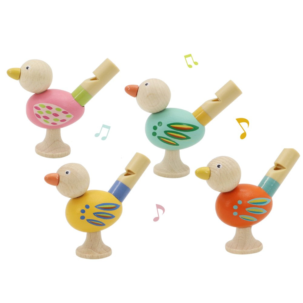 Wooden Bird Whistles Set of 4