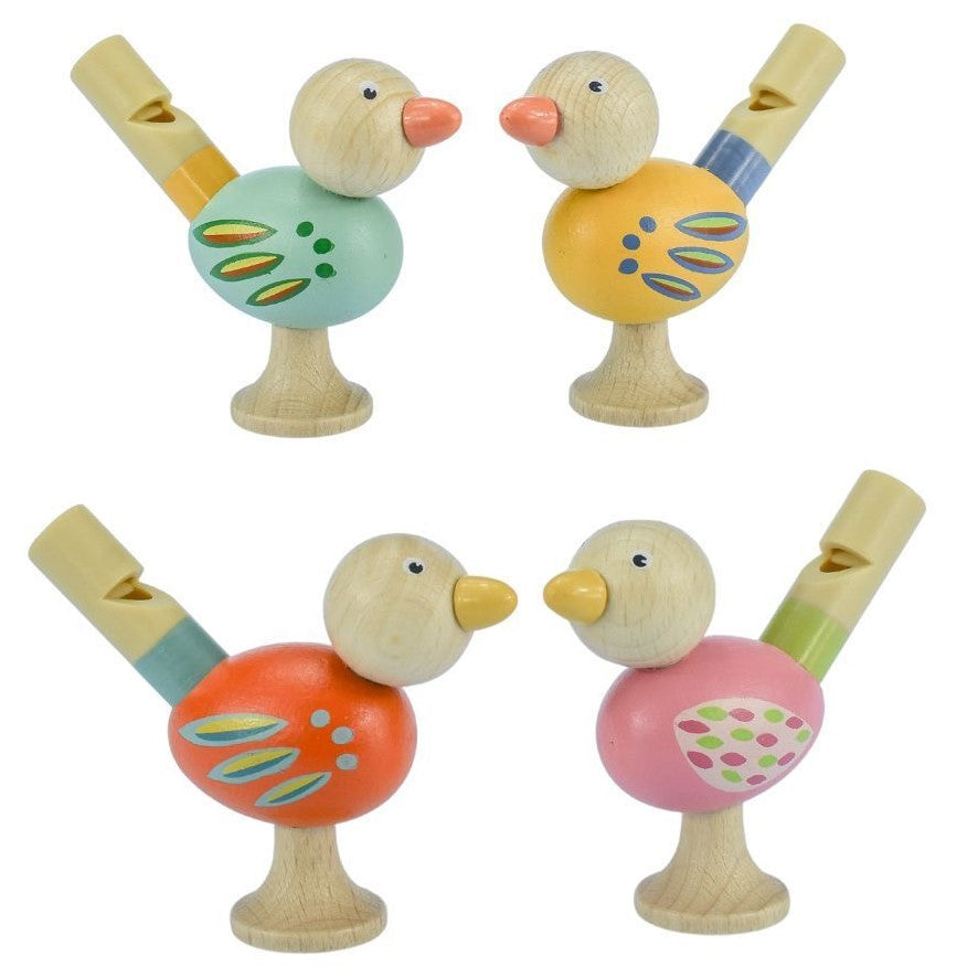 Wooden Bird Whistles Set of 4