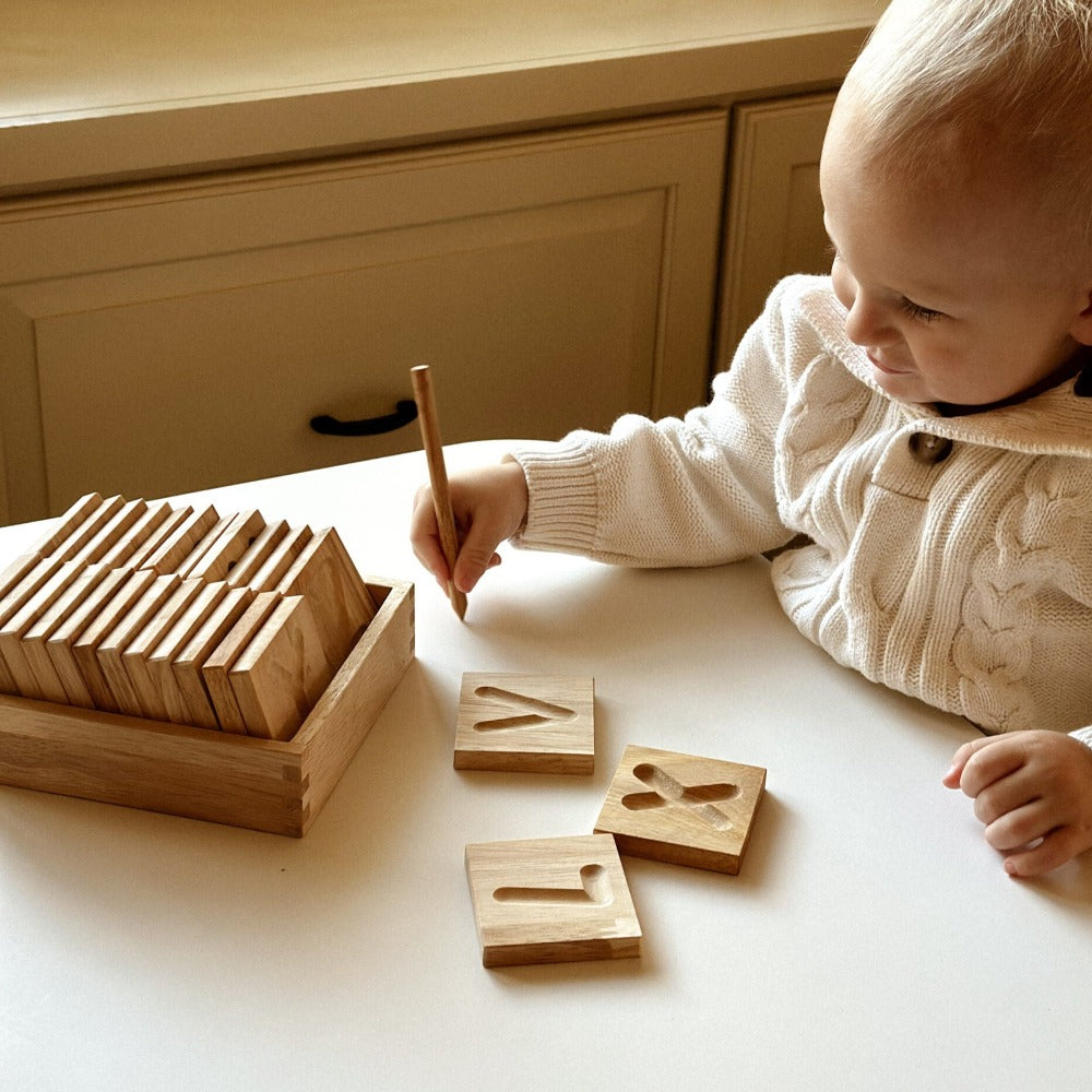 Wooden Capital Letter Spelling Tiles