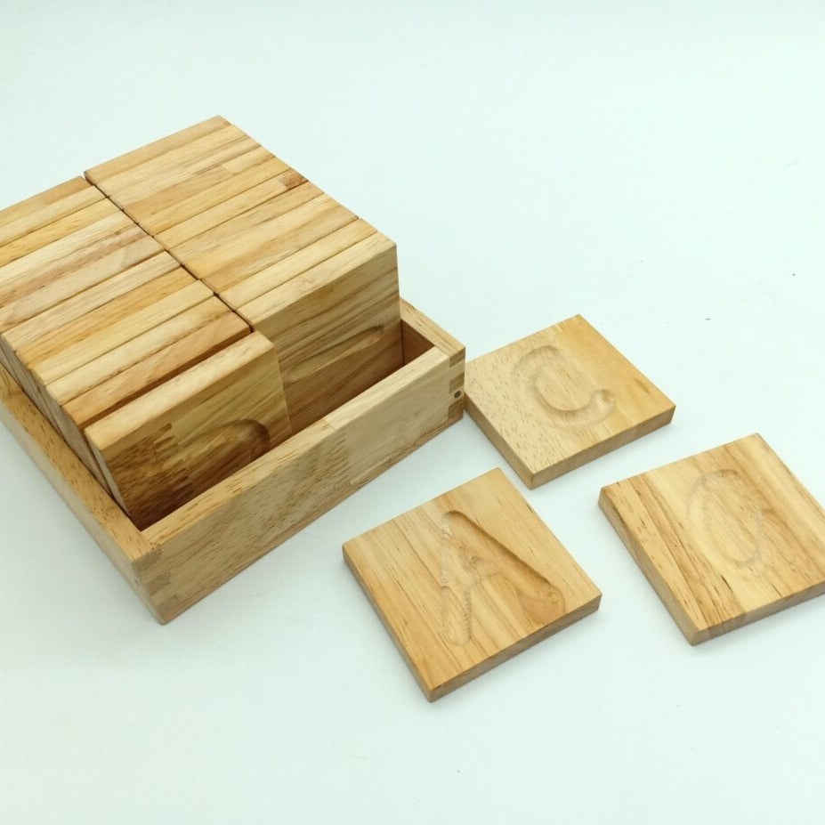 Wooden Capital Letter Spelling Tiles