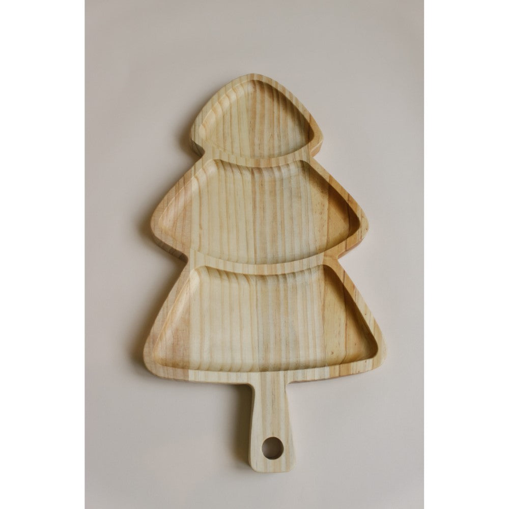 Wooden Decorative Christmas Tree Tray