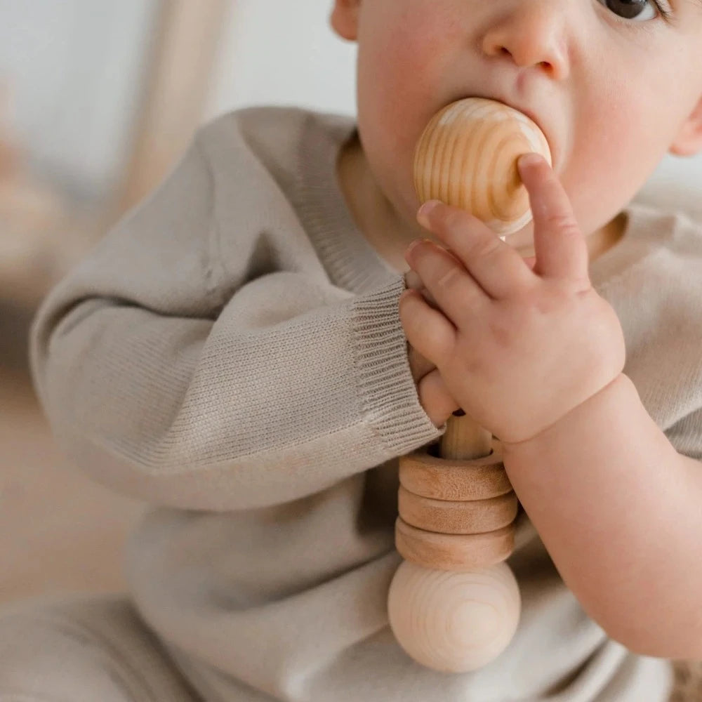 Wooden Grasping Baby Rattle