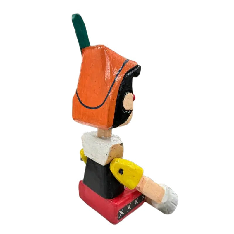 Wooden Handcrafted Sitting Pinocchio - 9x16x40cms