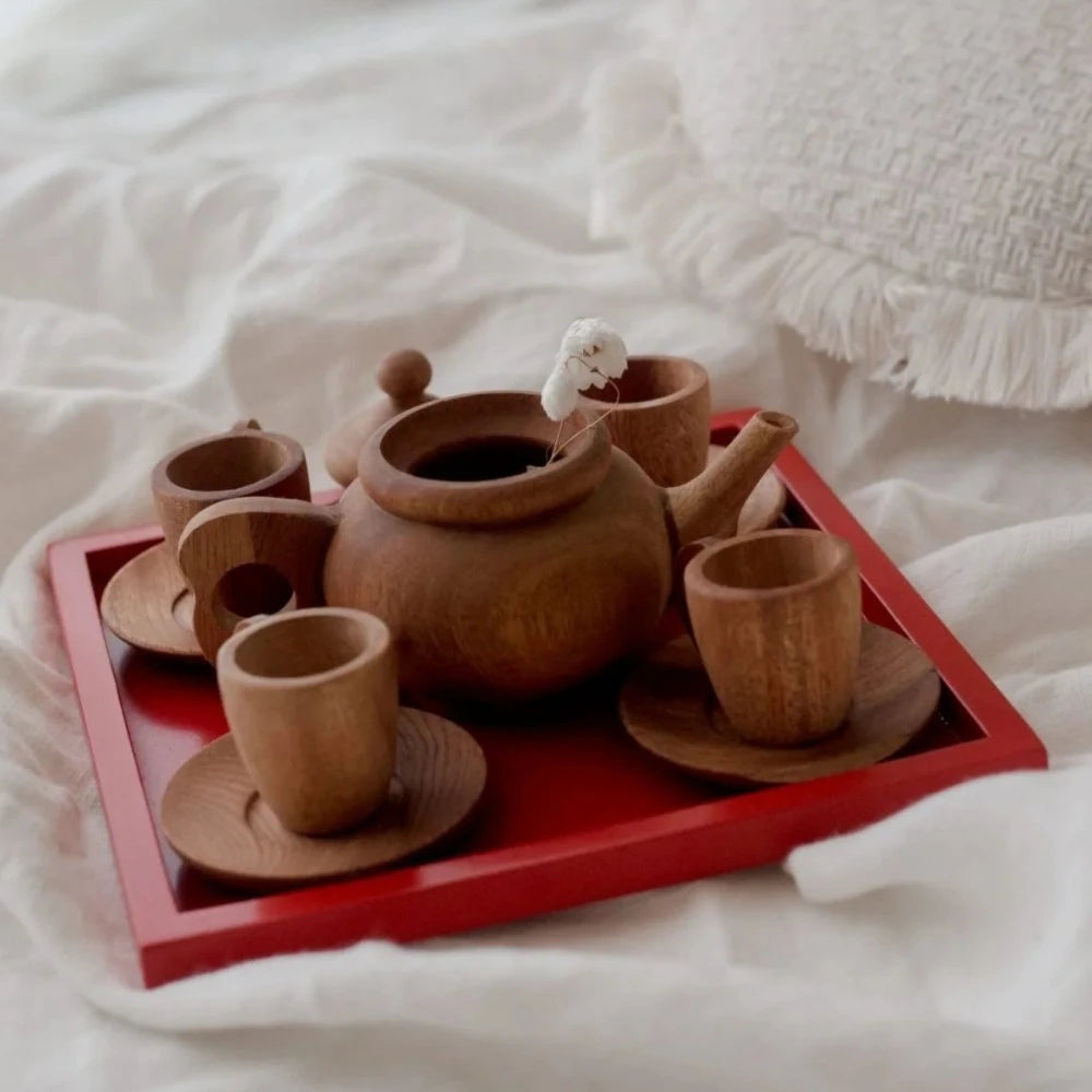 Wooden Japanese Little Tea Set