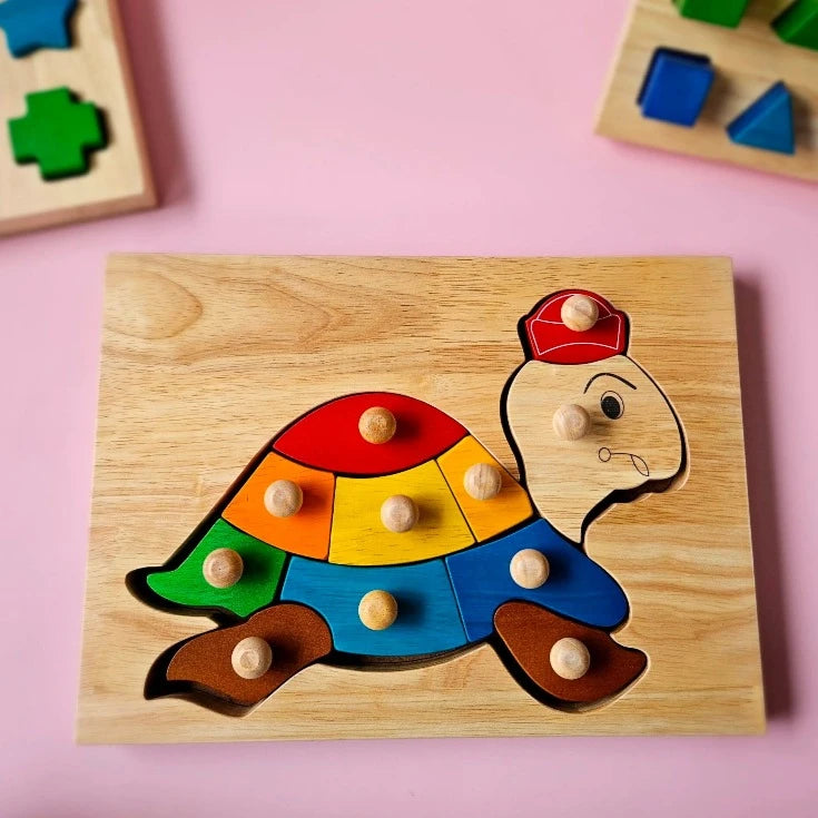 Wooden Little Turtle Knob Puzzle