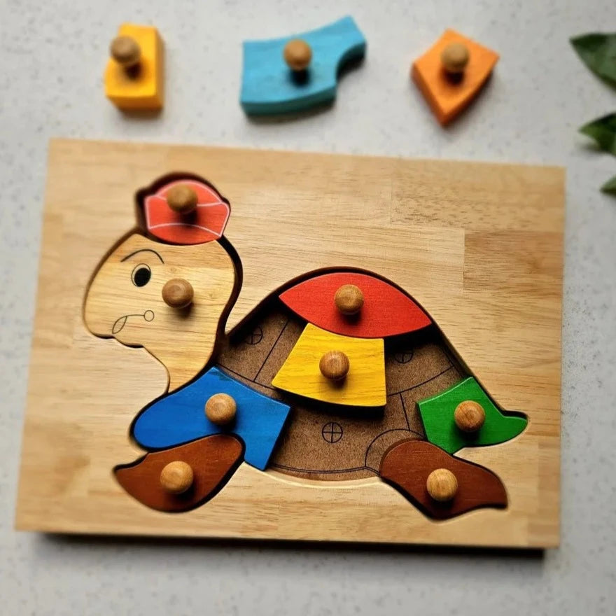 Wooden Little Turtle Knob Puzzle