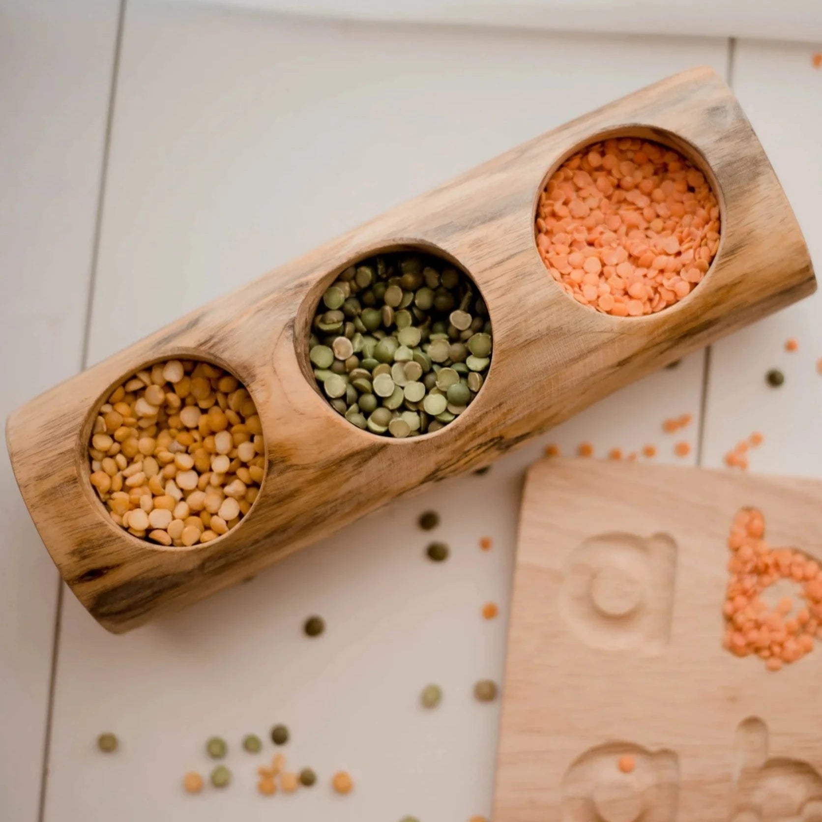 Wooden Log Counting and Sorting Trays