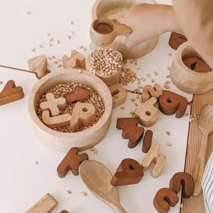 Wooden Lowercase Alphabet Letters