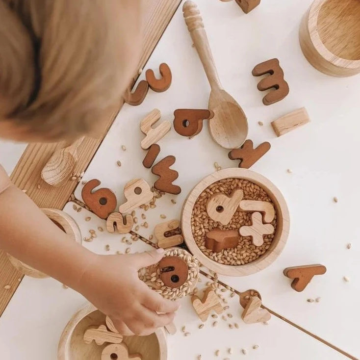 Wooden Lowercase Alphabet Letters