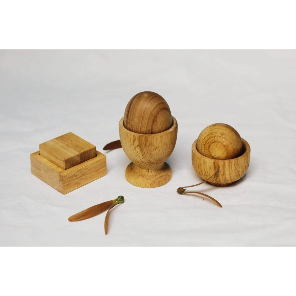 Wooden Montessori Egg, Ball and Cup Set